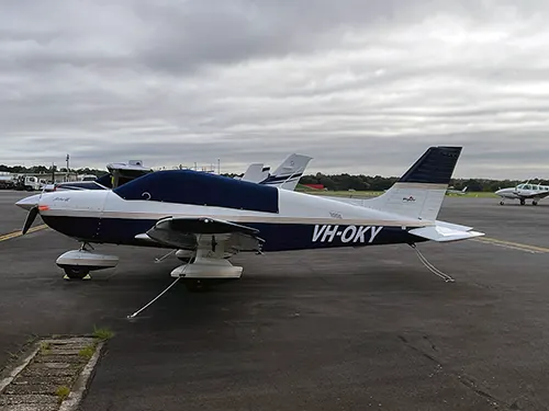 Side view of VH-OKY Piper Archer III